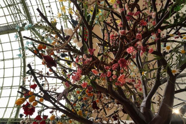 The branches of an artificial tree.