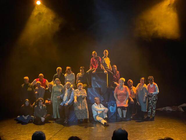 People on a stage.