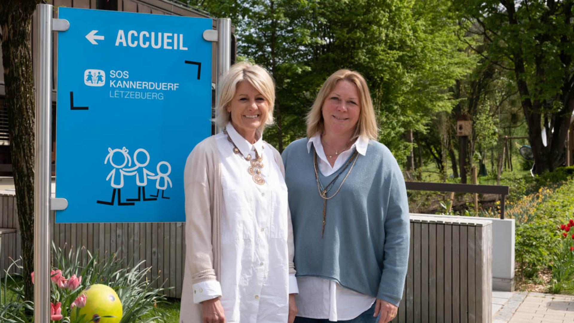 Portraits de Cynthia Conzemius et Alexandra Helminger de la Fondation Lëtzebuerger Kannerduerf
