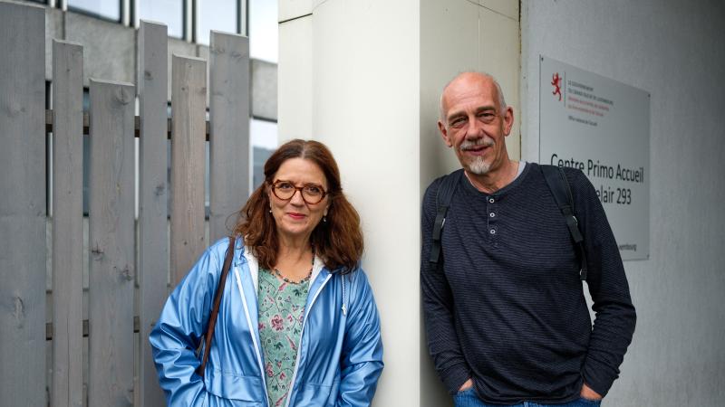 Portrait de Isabelle Toussaint-Dartevelle, présidente de l'asbl Gesellschaft fir Musiktherapie zu Lëtzebuerg et Olivier Mallach