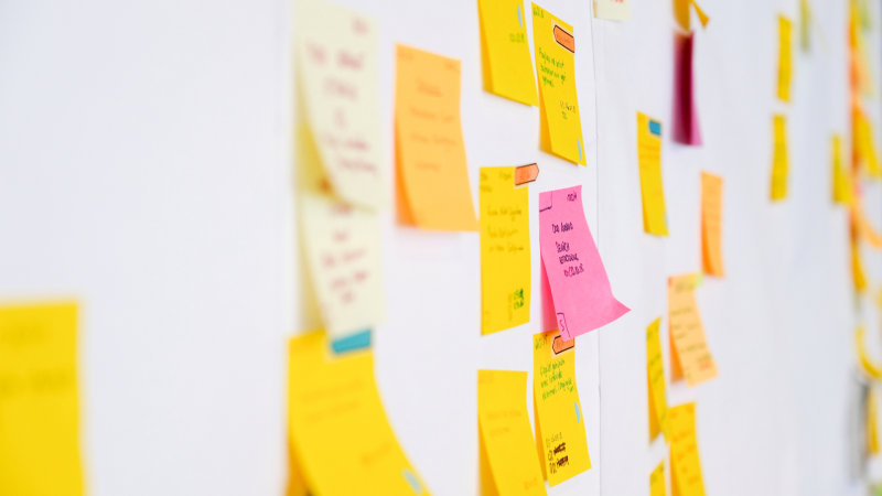 Post its sur un mur