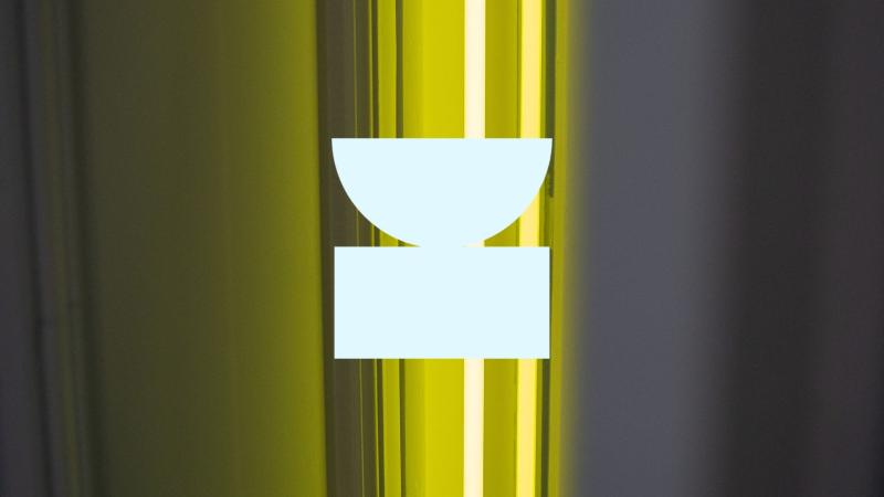 Photo of a yellow fluorescent light